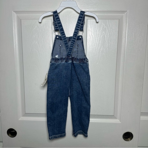 Tucker + Tate Baby Denim Overalls 12m Blue Star Rainbow Embroidered Jumpsuit - Picture 2 of 14